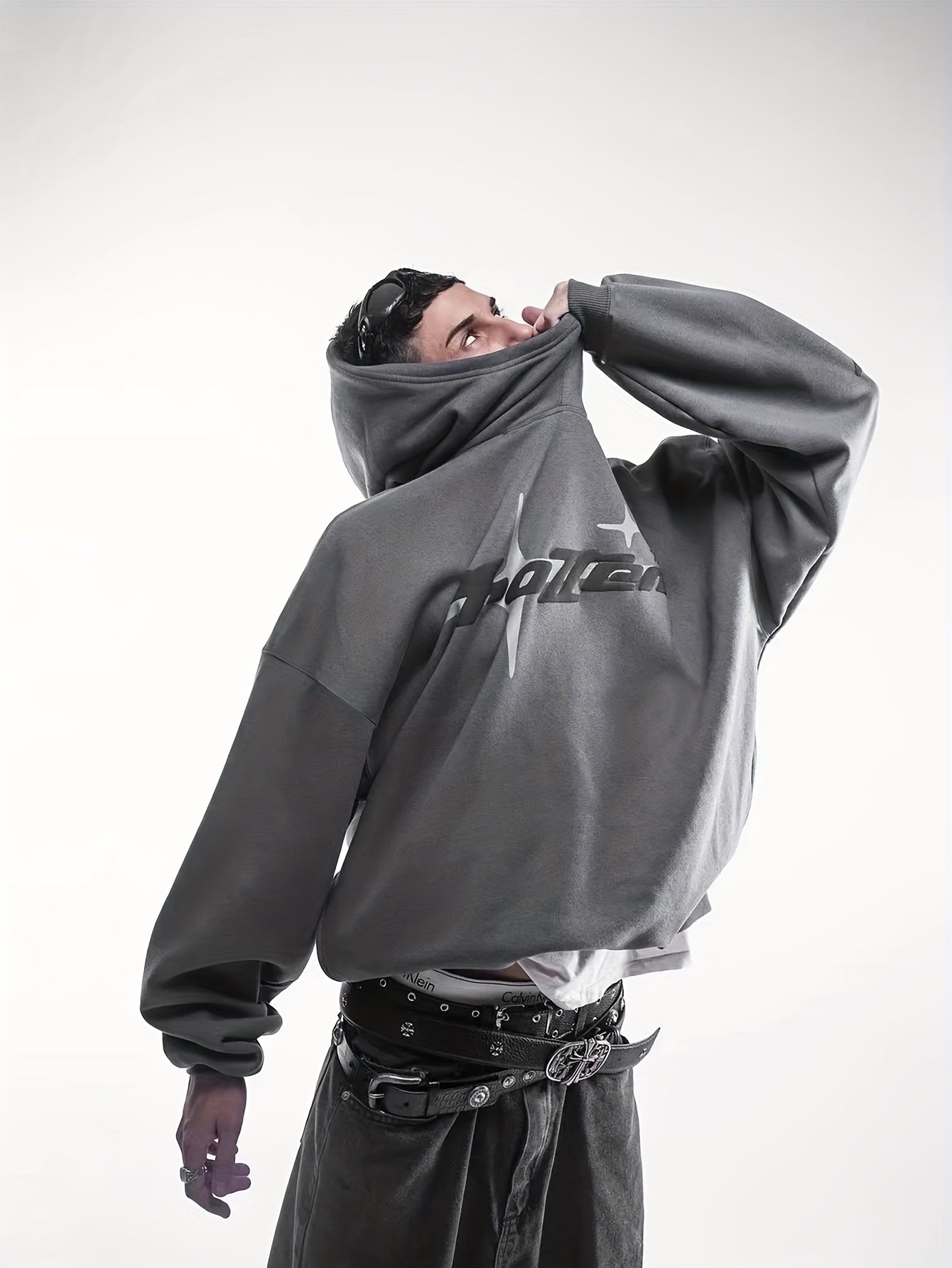 Y2K Hoodie with Graphic Print Harajuku Hip-Hop Casual Sweatshirt, New Vintage Loose Fit Unisex Streetwear, Letter Print Long Sleeve Fashion Jacket Hooded Sweatshirt