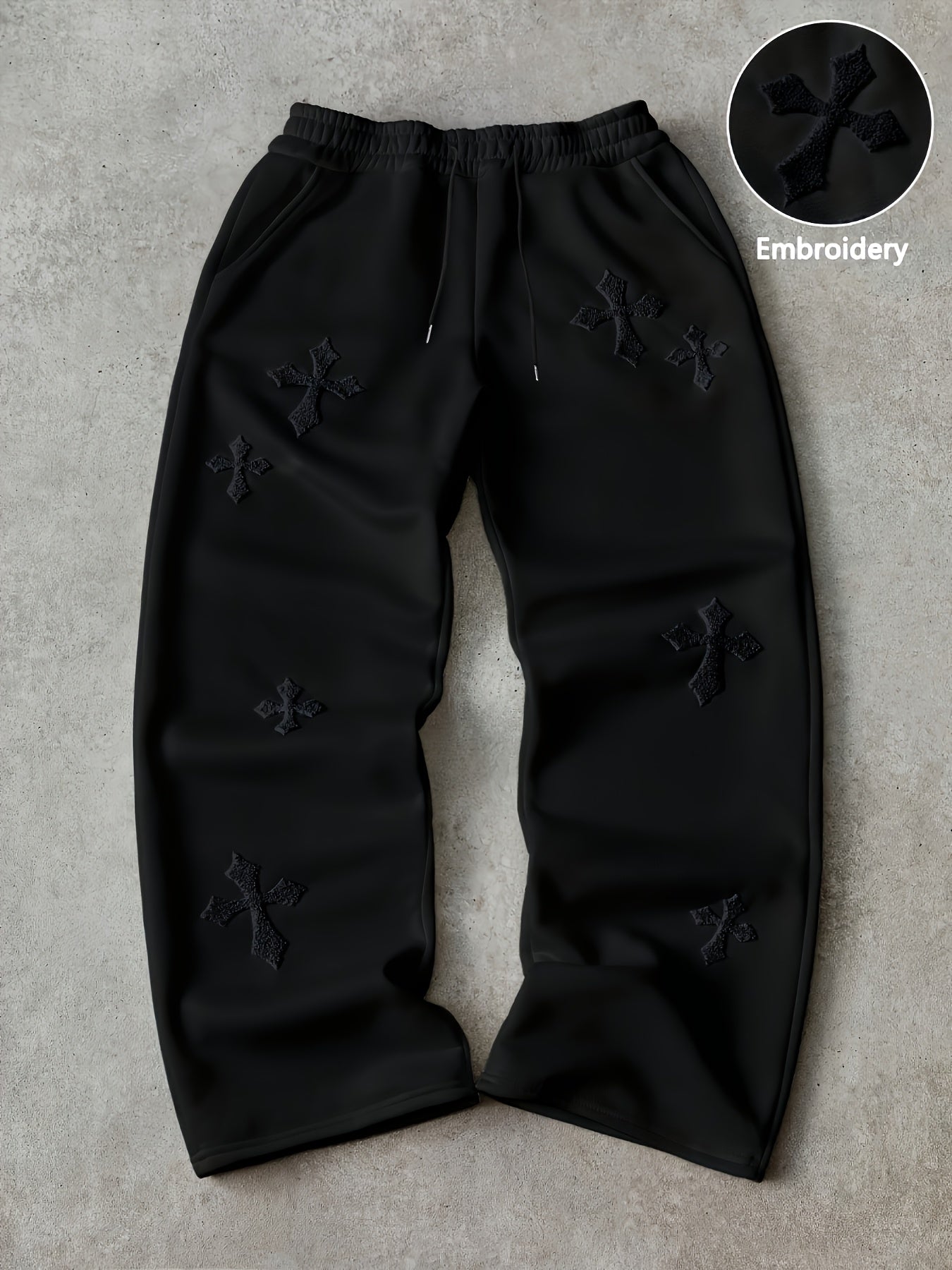 Men's Loose-Fit Straight-Leg Casual Pants with Towel-Print (Solid Color) - All-Season Comfortable Trousers Suitable for Outdoor, Parties, Vacation - Gift for Boyfriend - Hand Washable Loose Bereau Pants