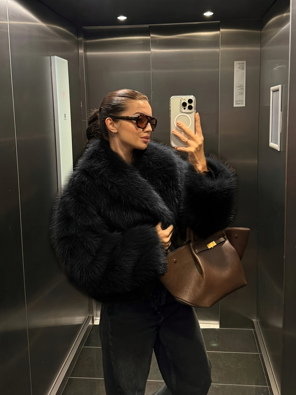 Faux Winter Warm Fashion Plush Top Short Coat for Women