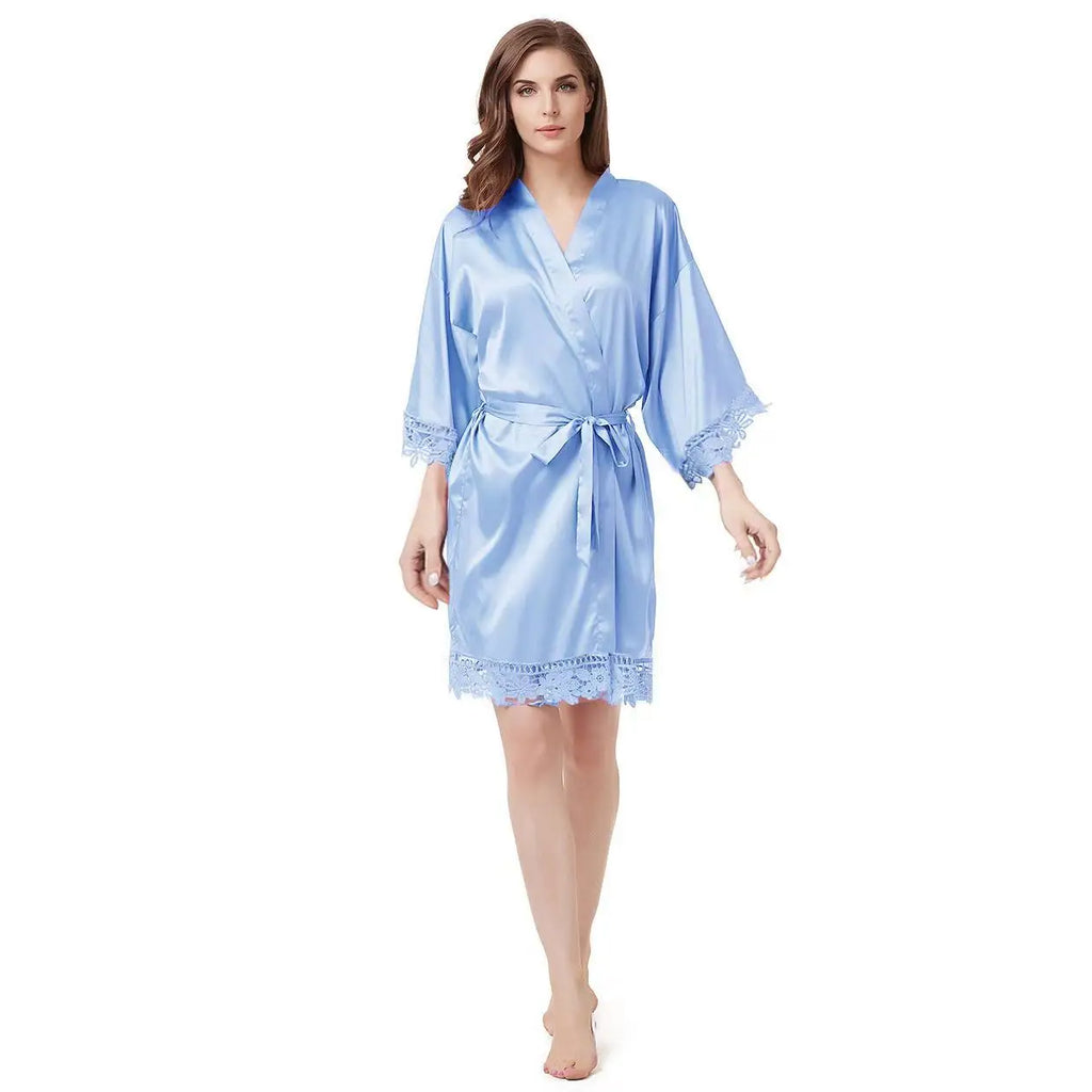 Bridesmaid Robes Bride Gift Bride Robe Bridesmaid Gift Satin Lace Robe Bride Dressing Gown Bridal Party Robes Wedding Robe Perso