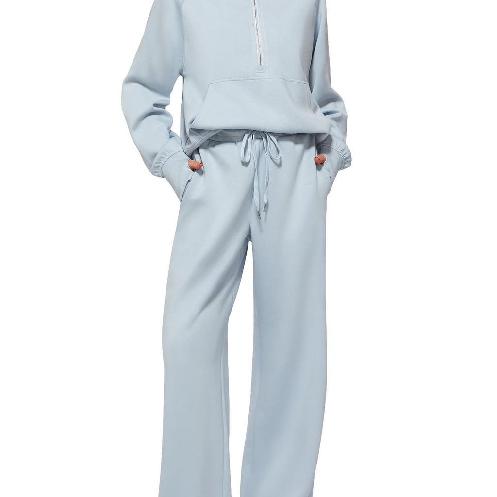 Women'S Oversized Half-Zip Sweatshirt and Wide Leg Sweatpants