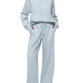 Women'S Oversized Half-Zip Sweatshirt and Wide Leg Sweatpants