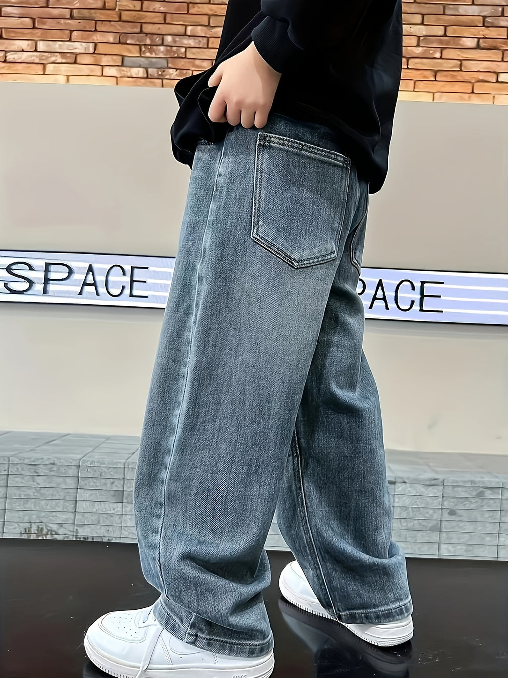 Boys' Casual Stretch Denim Jeans | Loose Fit, Elastic Waist, All-Season Comfort, Pocket Details, Ideal for Weekend Casual and Holidays