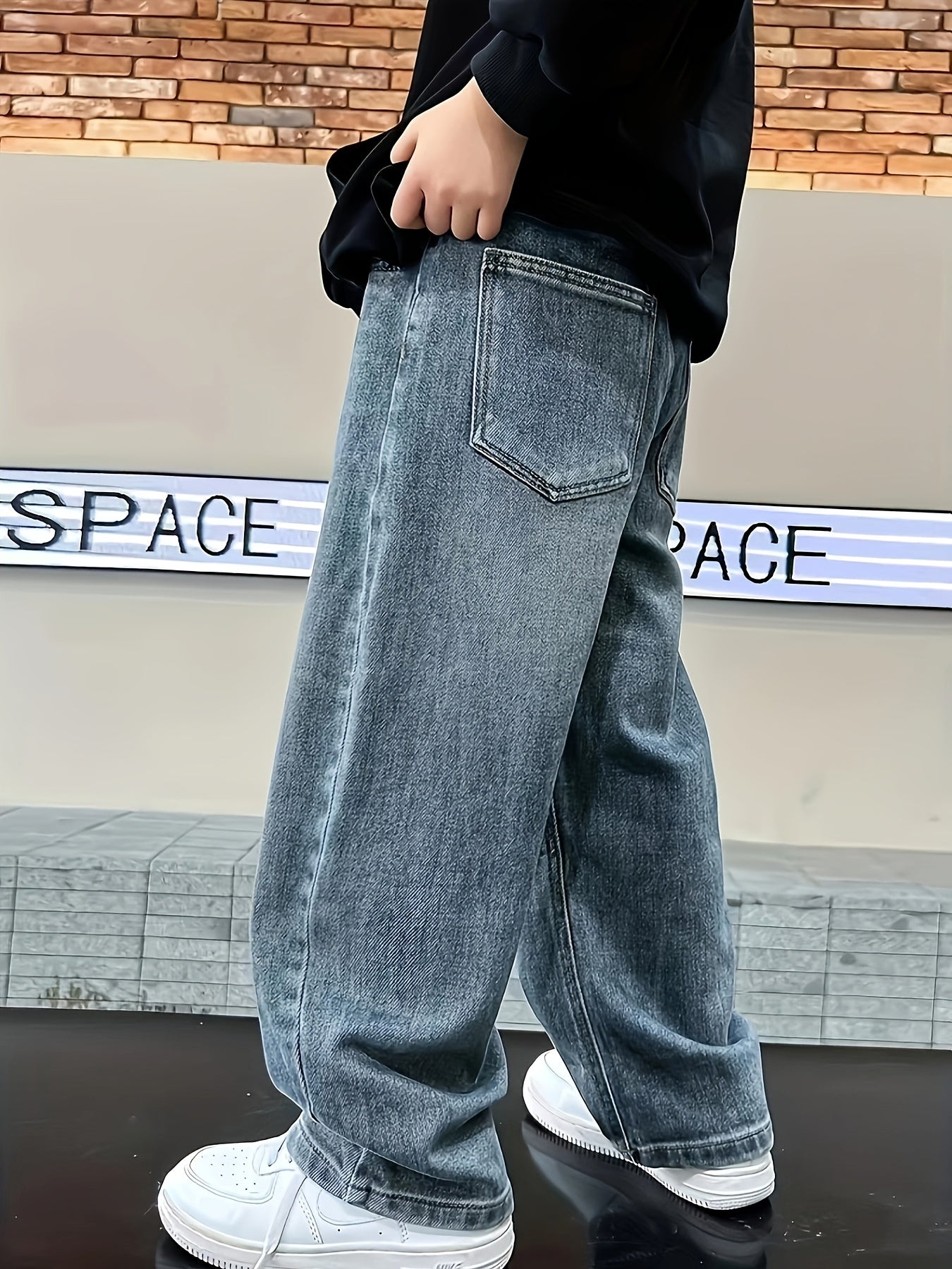 Boys' Casual Stretch Denim Jeans | Loose Fit, Elastic Waist, All-Season Comfort, Pocket Details, Ideal for Weekend Casual and Holidays