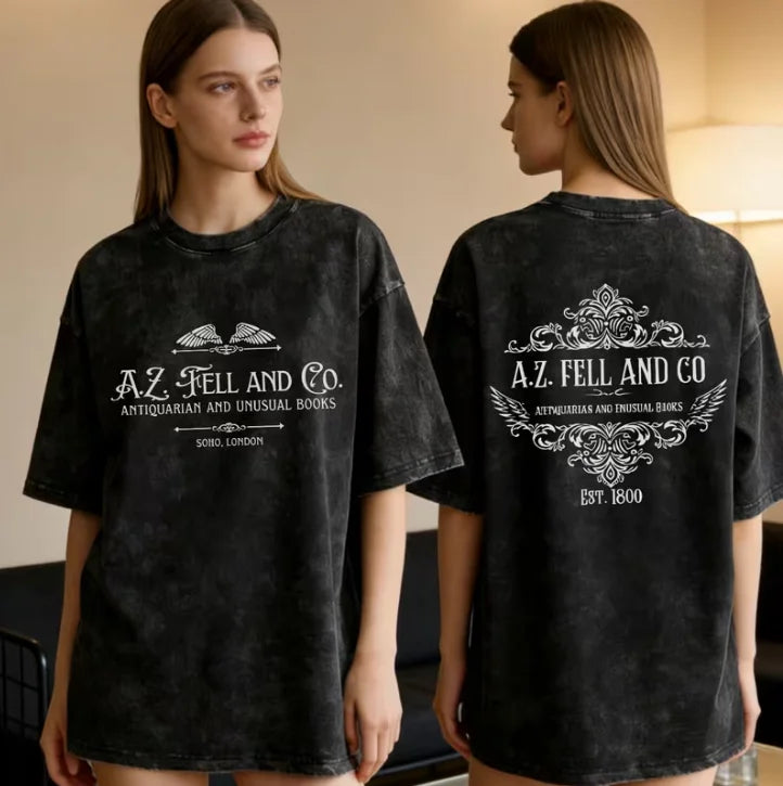 A Double-sided "NEVERMIND Lunar Phase Changes" Retro-style Printed Vintage Washed Distressed Crew Neck T-shirt