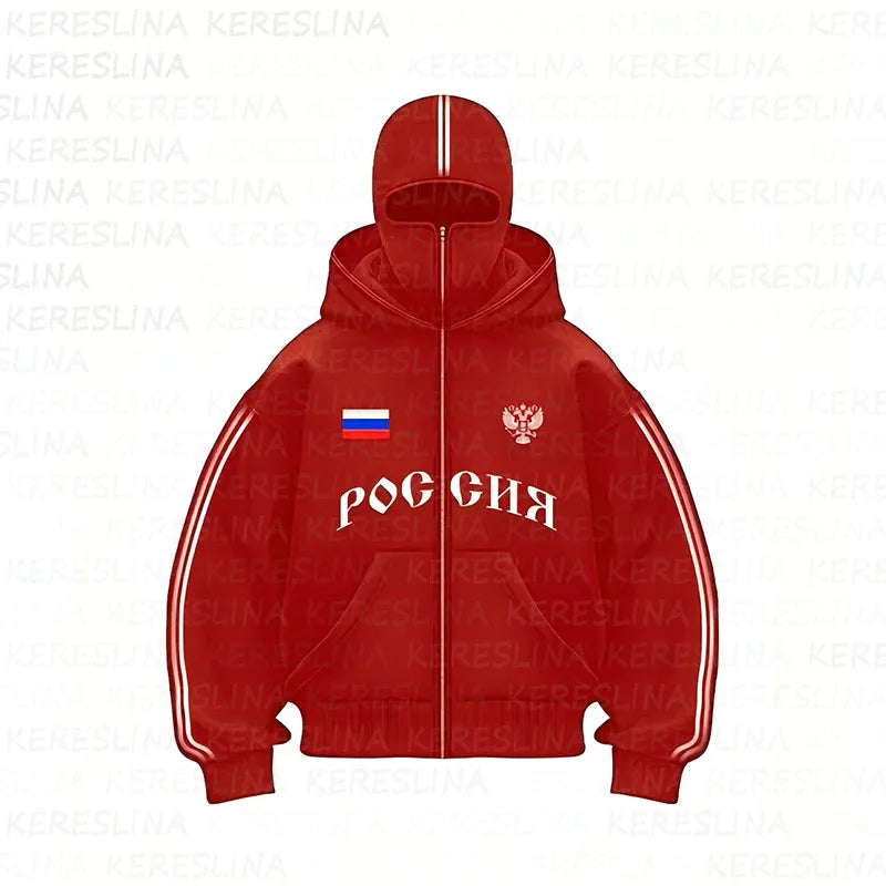 Vintage multi-color new double hat windproof and warm outdoor Gothic hip-hop hooded jacket with patchwork design, Y2Y hooded