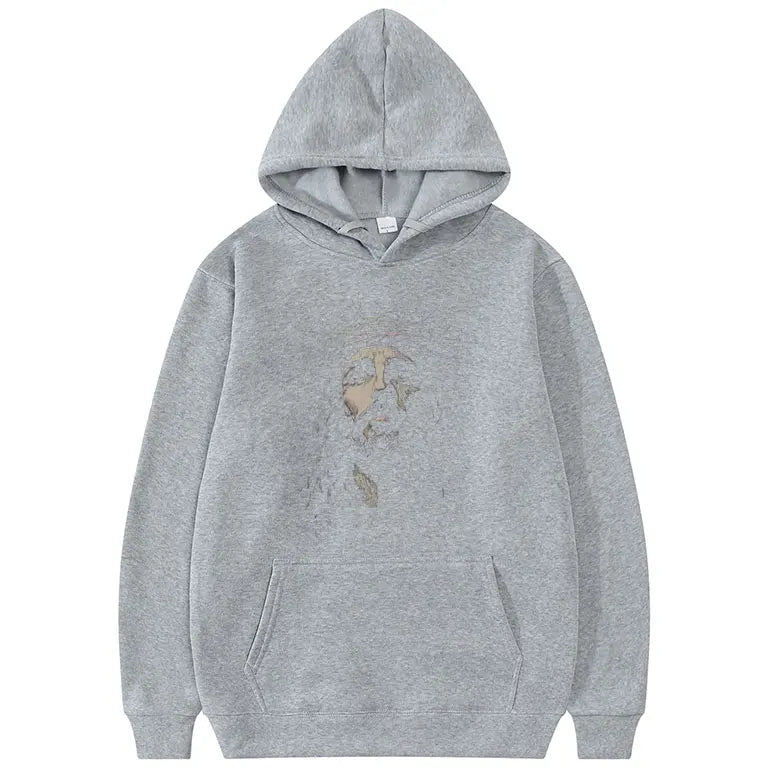 Jesus Vintage Face Graphic Hoodie Christian Religious Sweatshirt Men Women Gothic Rock Oversized Pullover Aesthetic Streetwear