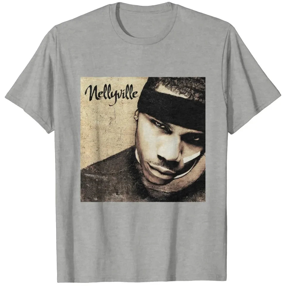 Nelly 90s Vintage Nellyville Rapper Graphic Cotton T-shirt Unisex Men Women Hip Hop Short Sleeve Classic Tee Fans Essentials