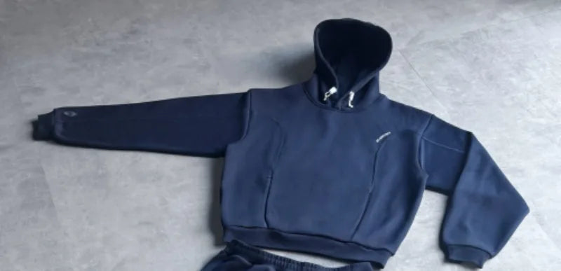 Striped Splicing Colorful Sports Suits Couples Retro Casual Loose Hoodies European and American Hip-hop Trendy Sweatpants Men