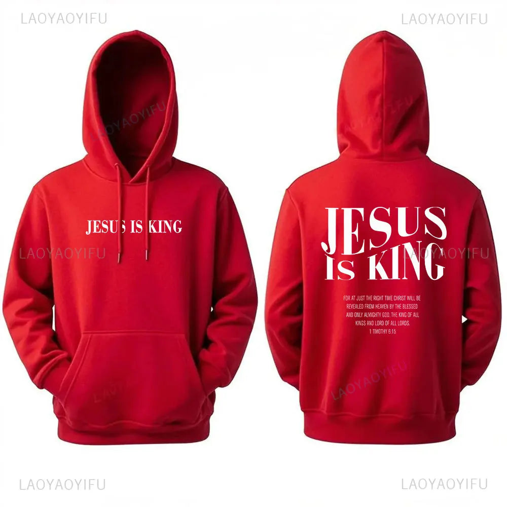 Jesus Is King Sweatshirt Jesus Women Long Seleeve Hoodie Christian Hoody Clothes Christian Streetwear Gospel Jesus Clothes