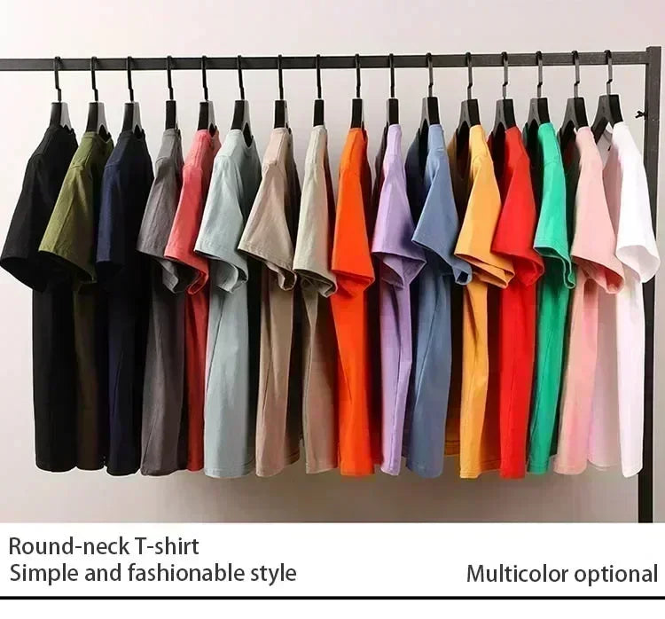 Korean Version of Summer Thin New Simple Printing Crew Neck Short-sleeved T-shirt Men and Women High-quality Versatile Top