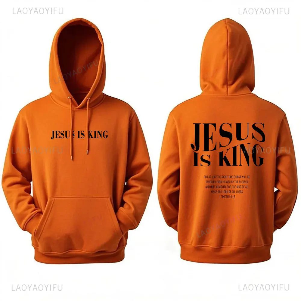 Jesus Is King Sweatshirt Jesus Women Long Seleeve Hoodie Christian Hoody Clothes Christian Streetwear Gospel Jesus Clothes