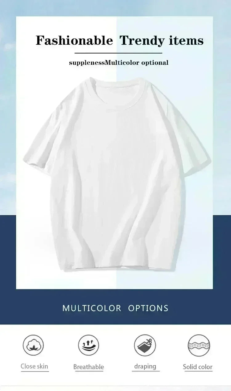 Korean Version of Summer Thin New Simple Printing Crew Neck Short-sleeved T-shirt Men and Women High-quality Versatile Top