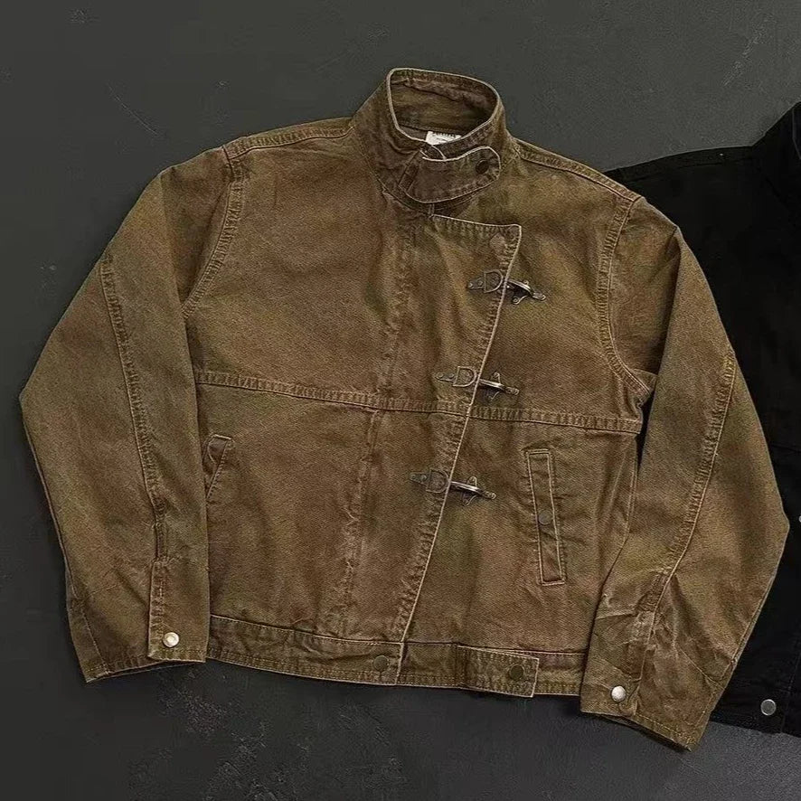 American Vintage 90s Harajuku Streetwear Hooded Sweatshirts Casual Aesthetic Grunge Jacket Y2k Stand Neck Outfit Outerwear New