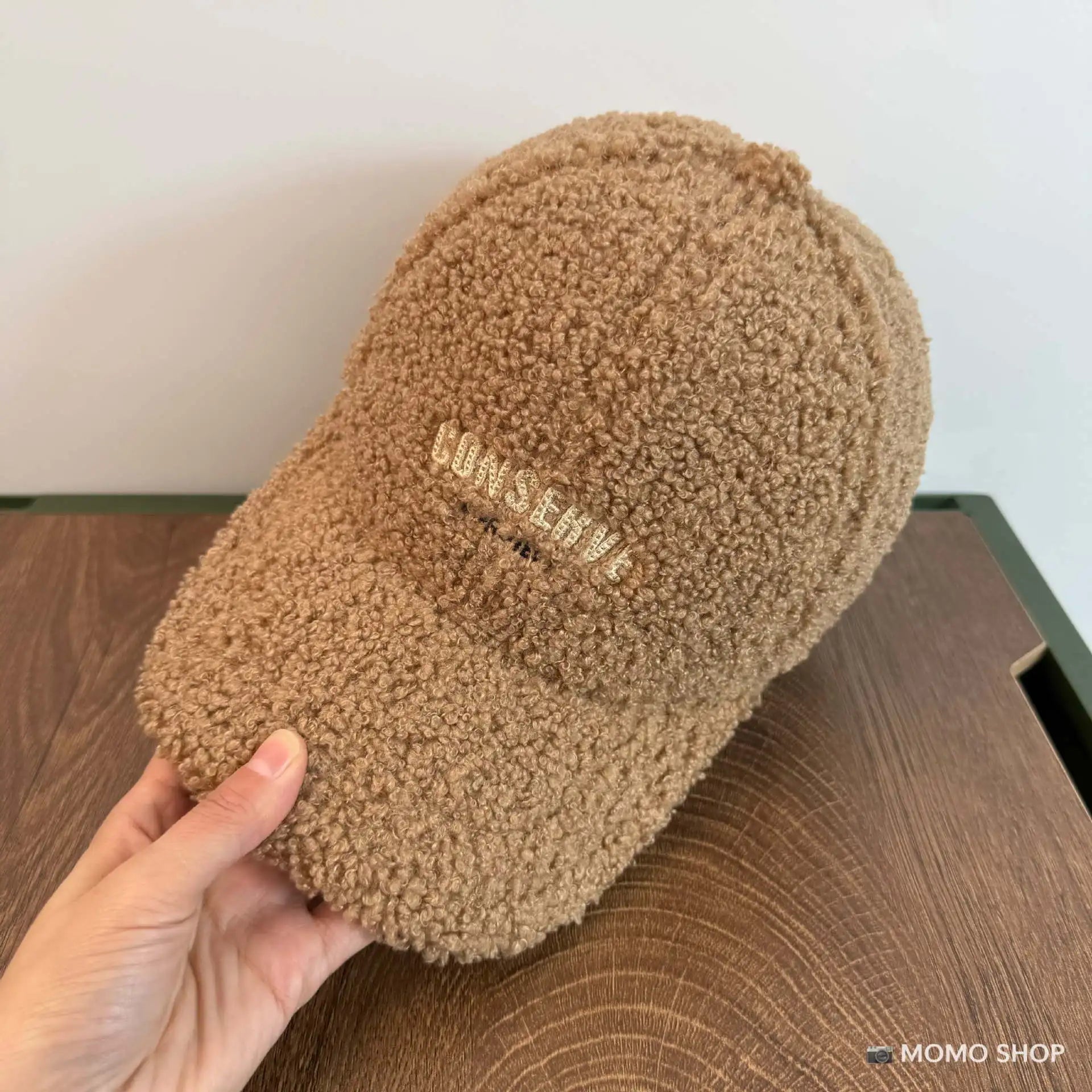 Warmth Embroidered Letter Lamb Fur Baseball Cap Women's Versatile Small Face Duckbill Cap Autumn Winter New Style Fashionable...