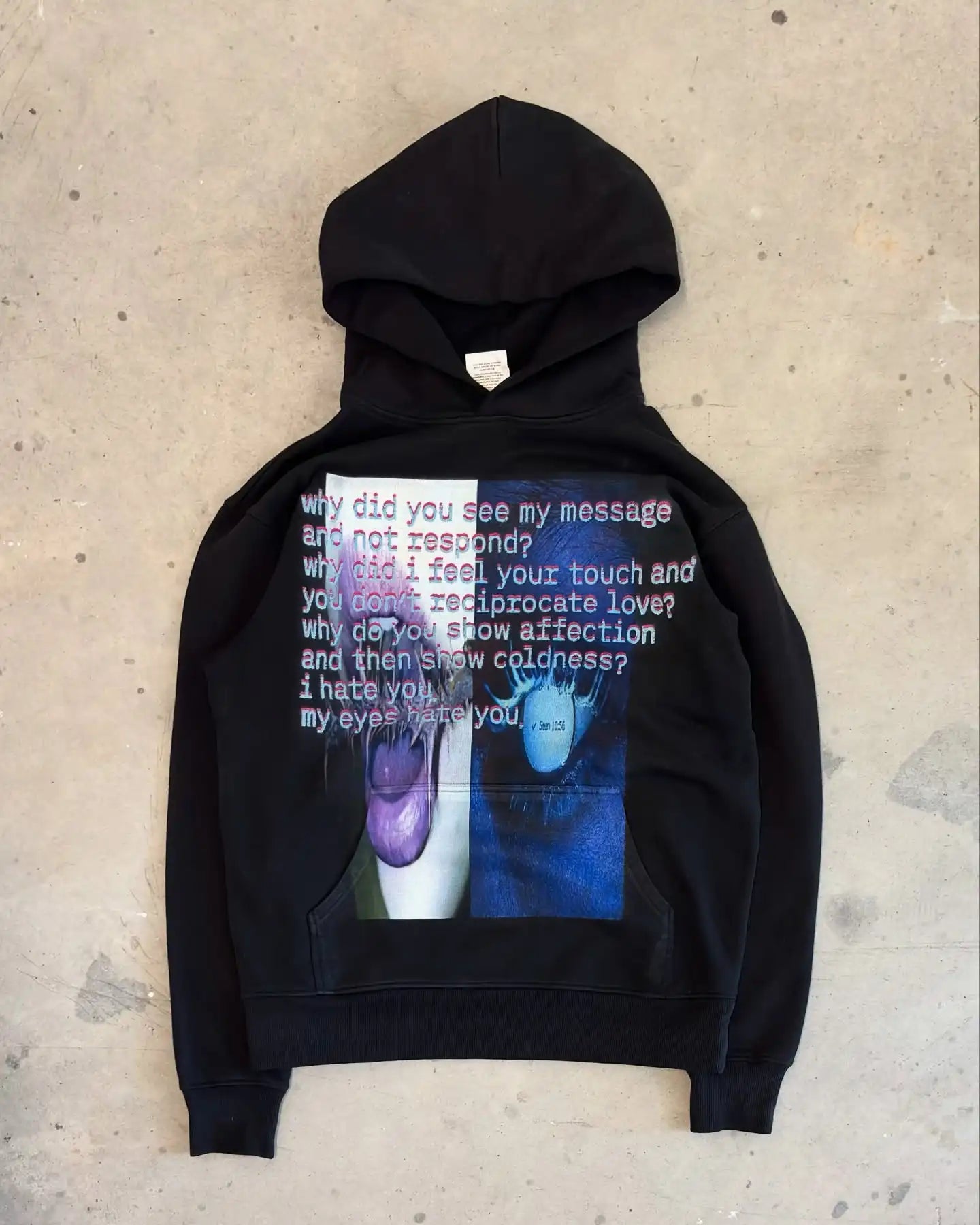 Harajuku Casual Letter Zip Oversized Hoodie Grunge Streetwear Gothic Sweatshirt Hoodies Women Tops Men Clothing Goth Y2k Clothes