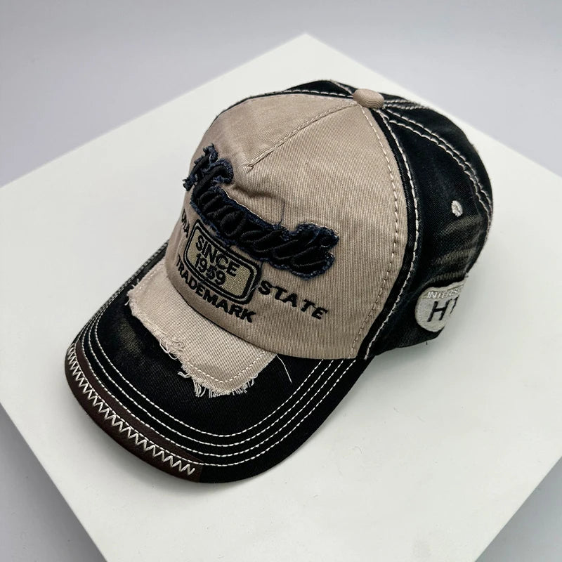 Vintage Washing Men & Women Baseball Hats Cotton Snapback Caps Embroidery New Versatile Fashion Letter Leisure Distress