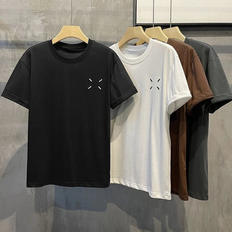 Korean Version of Summer Thin New Simple Printing Crew Neck Short-sleeved T-shirt Men and Women High-quality Versatile Top