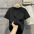 Korean Version of Summer Thin New Simple Printing Crew Neck Short-sleeved T-shirt Men and Women High-quality Versatile Top