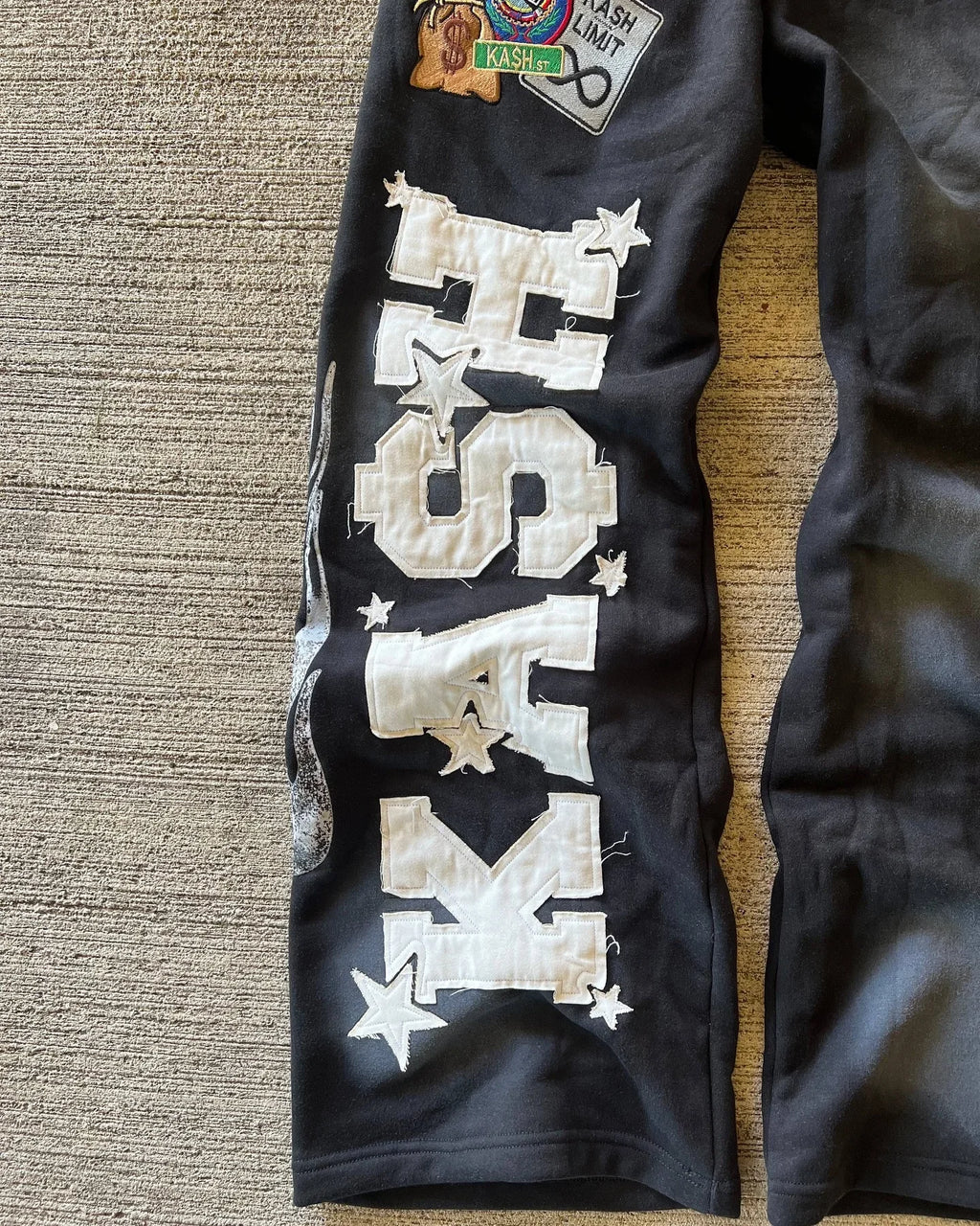 American Letter Patch Retro Double Layer Design Y2K Pants Baggy Sweatpants Men Hip Hop Gothic Elastic Waist Jogging Casual Pants
