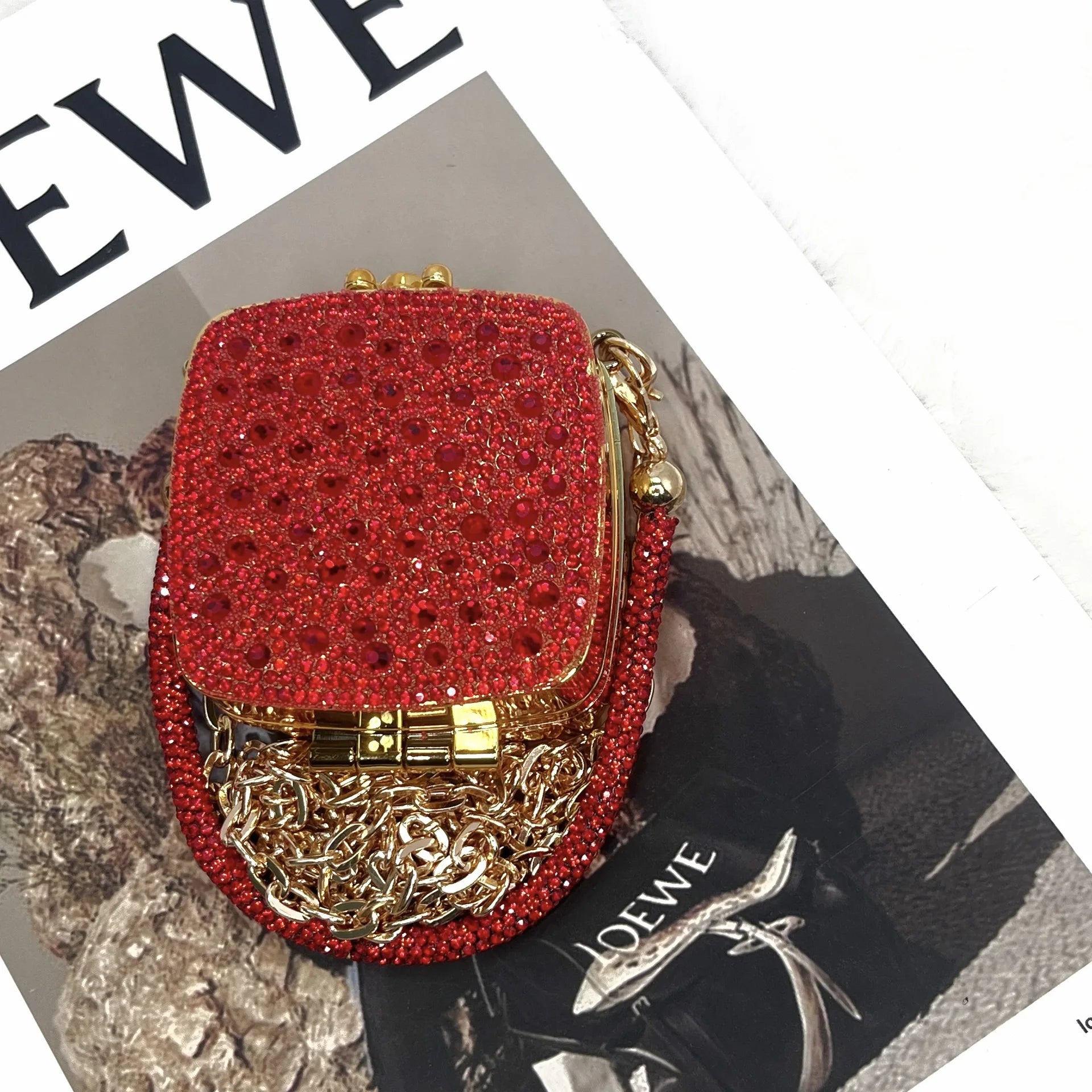 Preferred bag type: 2025 mini lipstick bag, full diamond acrylic mirror small bag, women's fashionable crossbody bag