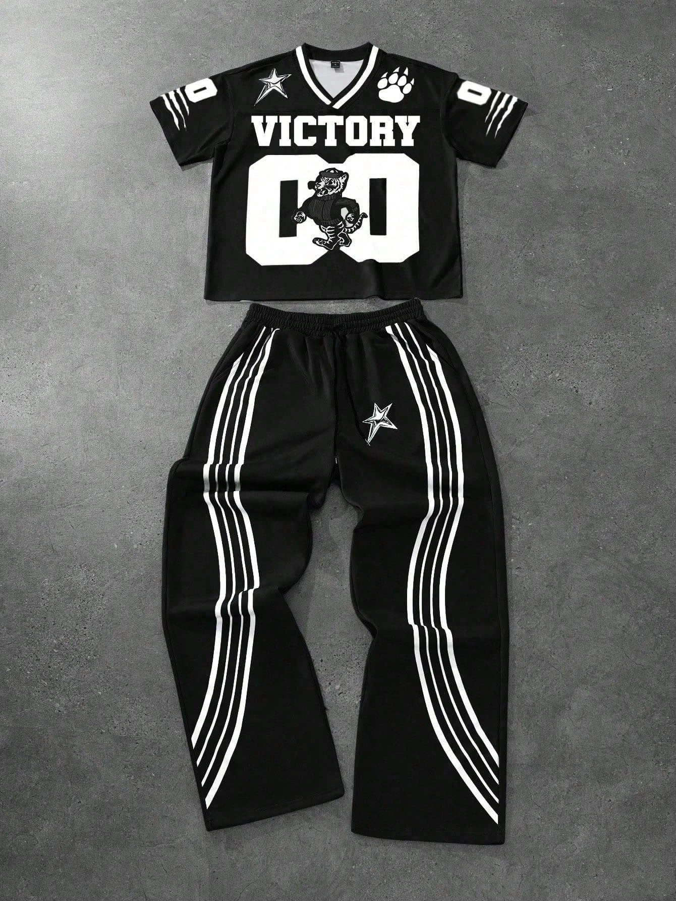 Men's And Women's Short Sleeved Pants 2-Piece Set With Letter Printing Simple Quick Drying T-Shirt Pants Casual Set