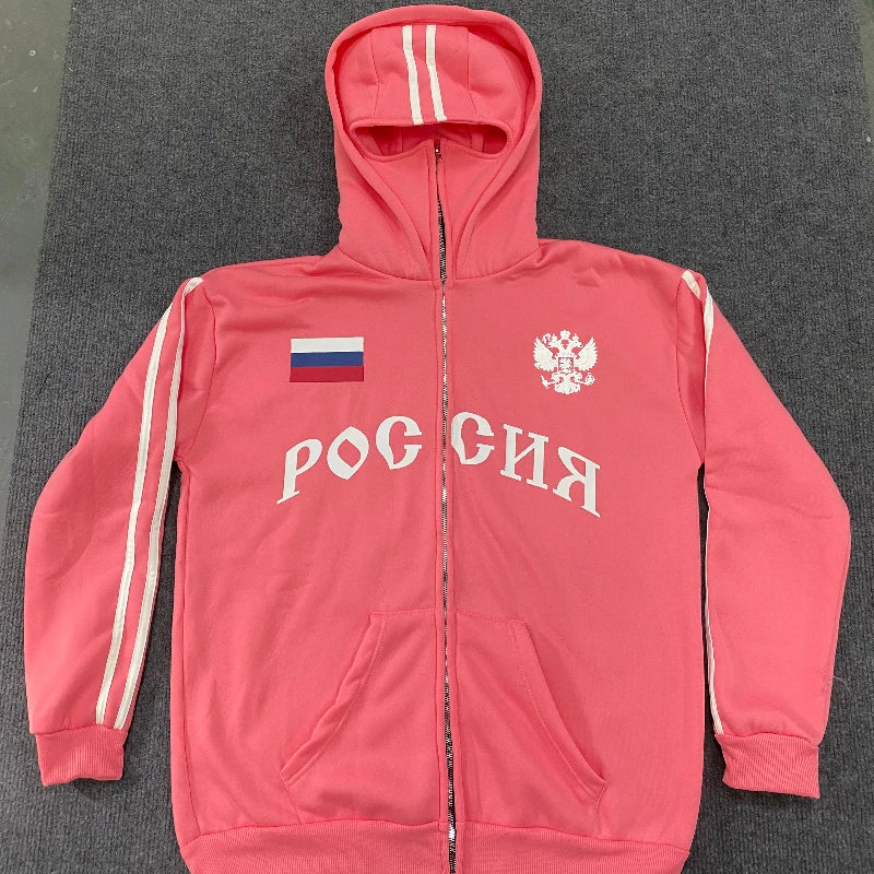 Vintage multi-color new double hat windproof and warm outdoor Gothic hip-hop hooded jacket with patchwork design, Y2Y hooded