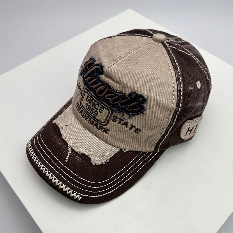 Vintage Washing Men & Women Baseball Hats Cotton Snapback Caps Embroidery New Versatile Fashion Letter Leisure Distress