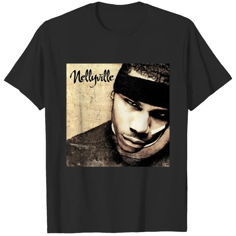 Nelly 90s Vintage Nellyville Rapper Graphic Cotton T-shirt Unisex Men Women Hip Hop Short Sleeve Classic Tee Fans Essentials