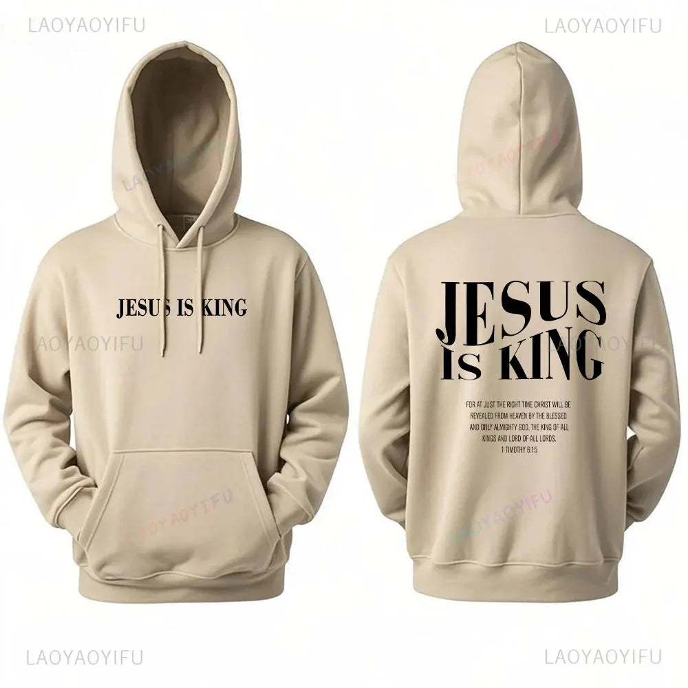 Jesus Is King Sweatshirt Jesus Women Long Seleeve Hoodie Christian Hoody Clothes Christian Streetwear Gospel Jesus Clothes