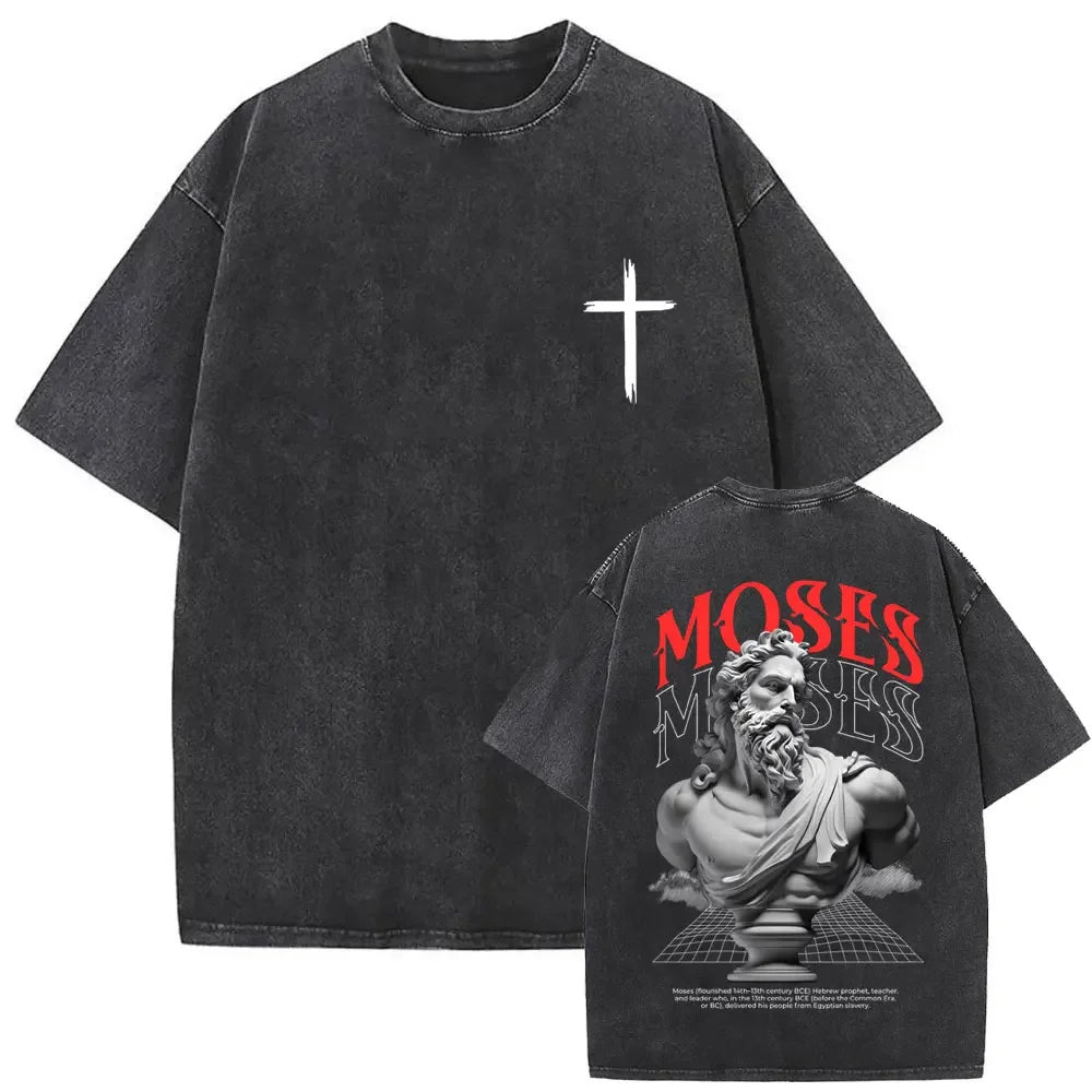 Christian Religious Jesus Forgive Them Father Vintage Washed T-shirt  Men Women Gothic Rock Oversized T Shirts Tops Streetwear