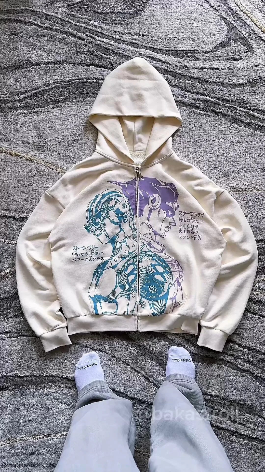 Harajuku Jojo Bizarre Adventure Zip Up Hoodies Oversized Mens Womens Zipper Hoodie Hip Hop CoupleS Y2k Street Sweatshirt