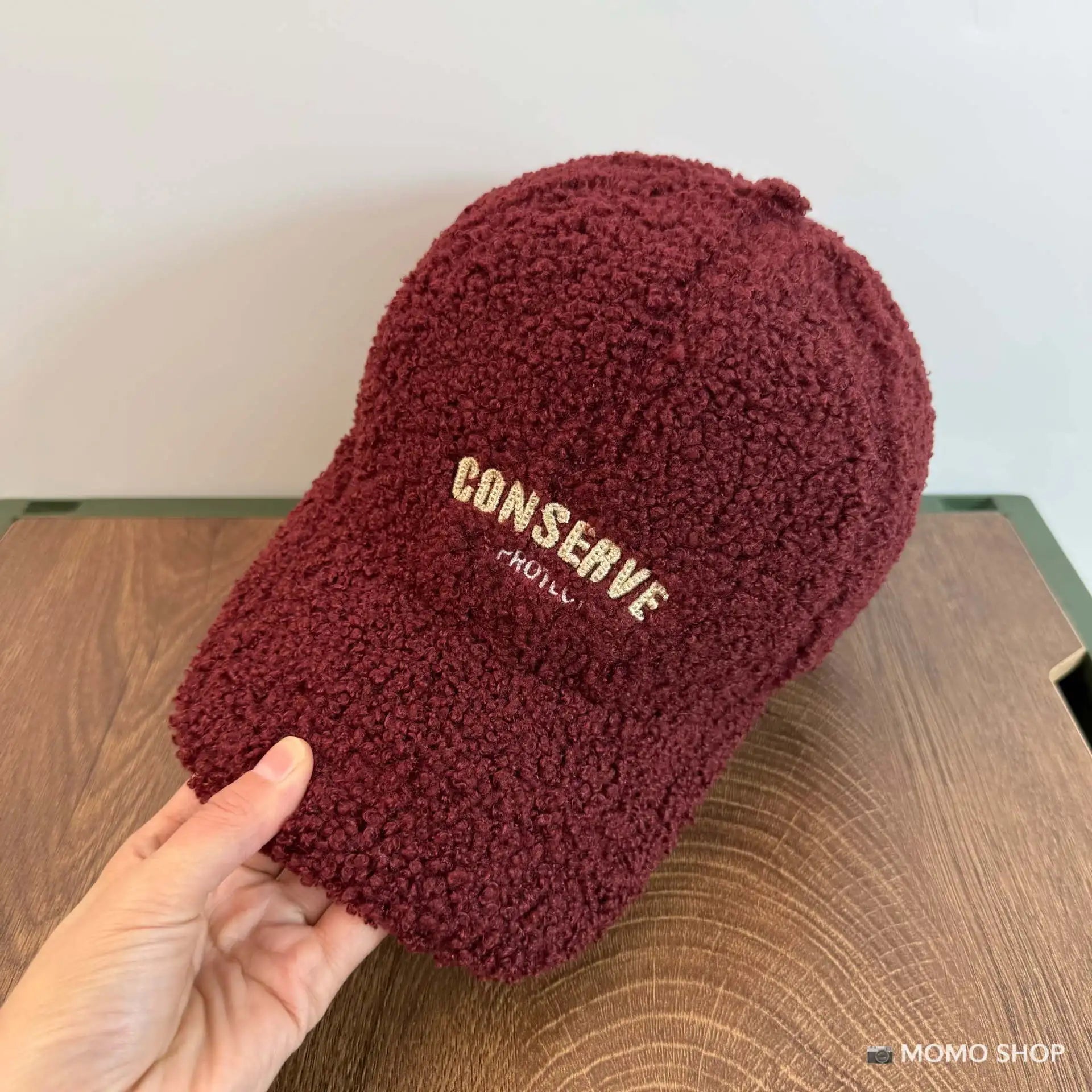 Warmth Embroidered Letter Lamb Fur Baseball Cap Women's Versatile Small Face Duckbill Cap Autumn Winter New Style Fashionable...