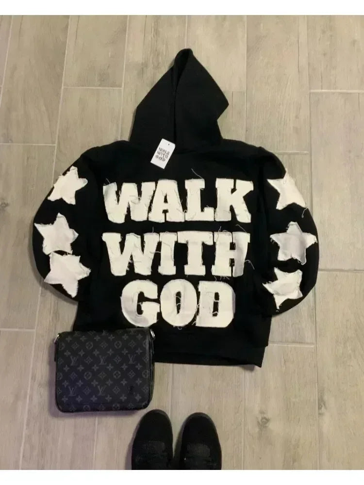 Y2K American New Trend Retro God is Good Casual Street Wear Zip-up Hoodie Men's and Women's Harajuku Hip-hop Gothic Street Wear