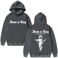 Jesus Is King Graphic Hoodie Christian Religious Clothes Men Women Fashion Gothic Rock Sweatshirt Hip Hop Oversized Streetwear