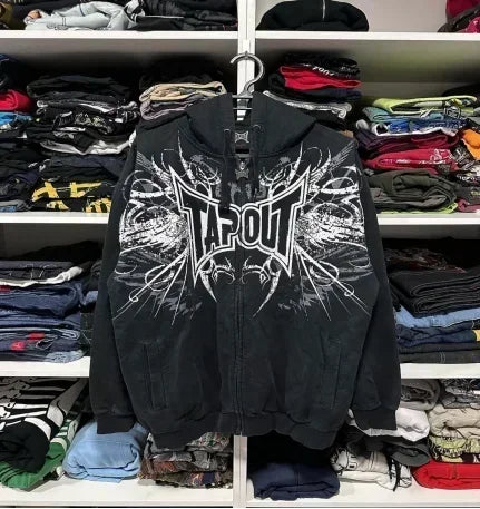 Pure Black Letter Print Hoodie Men Autumn and Winter Long-sleeved Harajuku Style Casual Hip-hop Element Hooded Sweatshirt