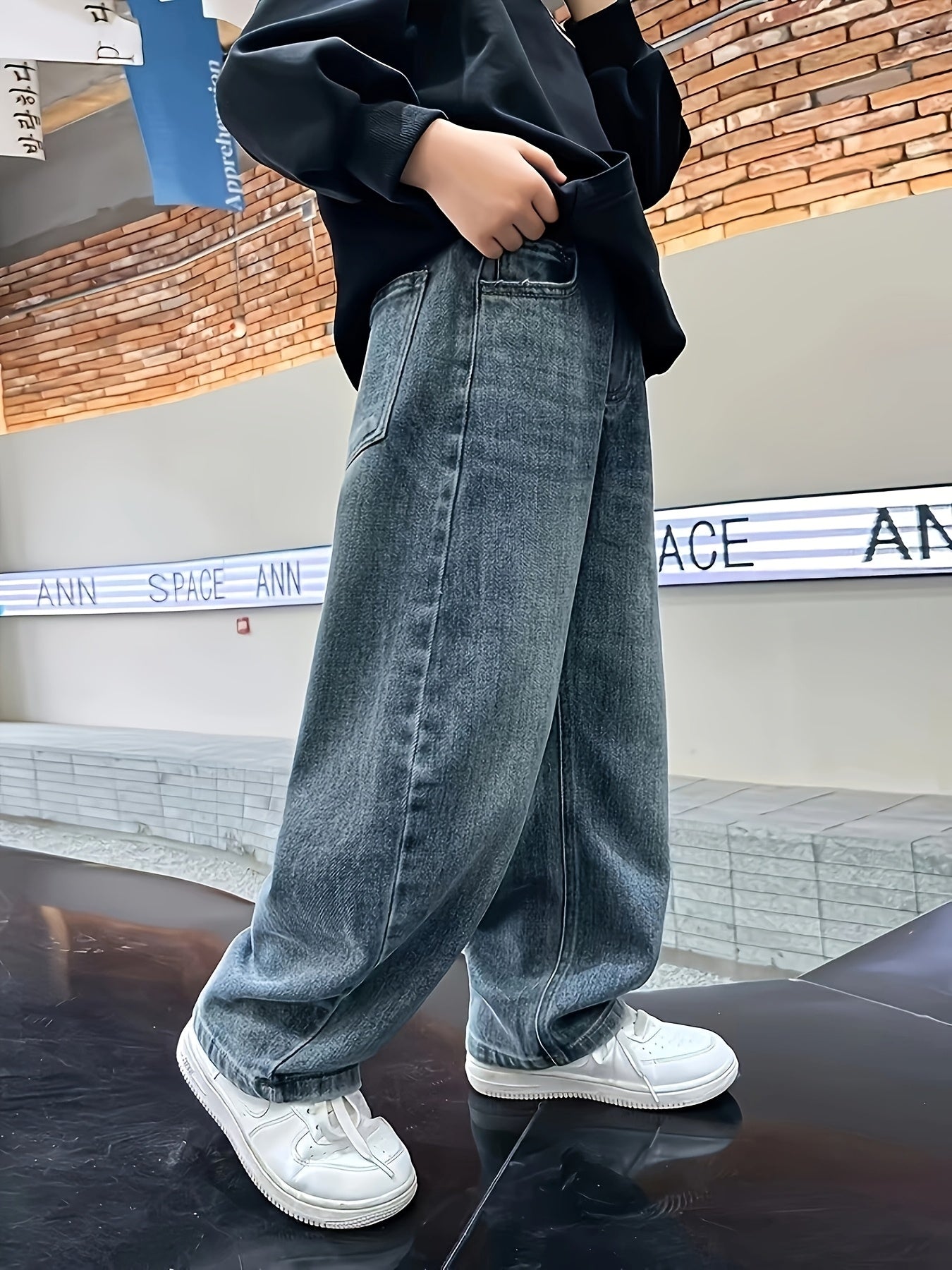 Boys' Casual Stretch Denim Jeans | Loose Fit, Elastic Waist, All-Season Comfort, Pocket Details, Ideal for Weekend Casual and Holidays