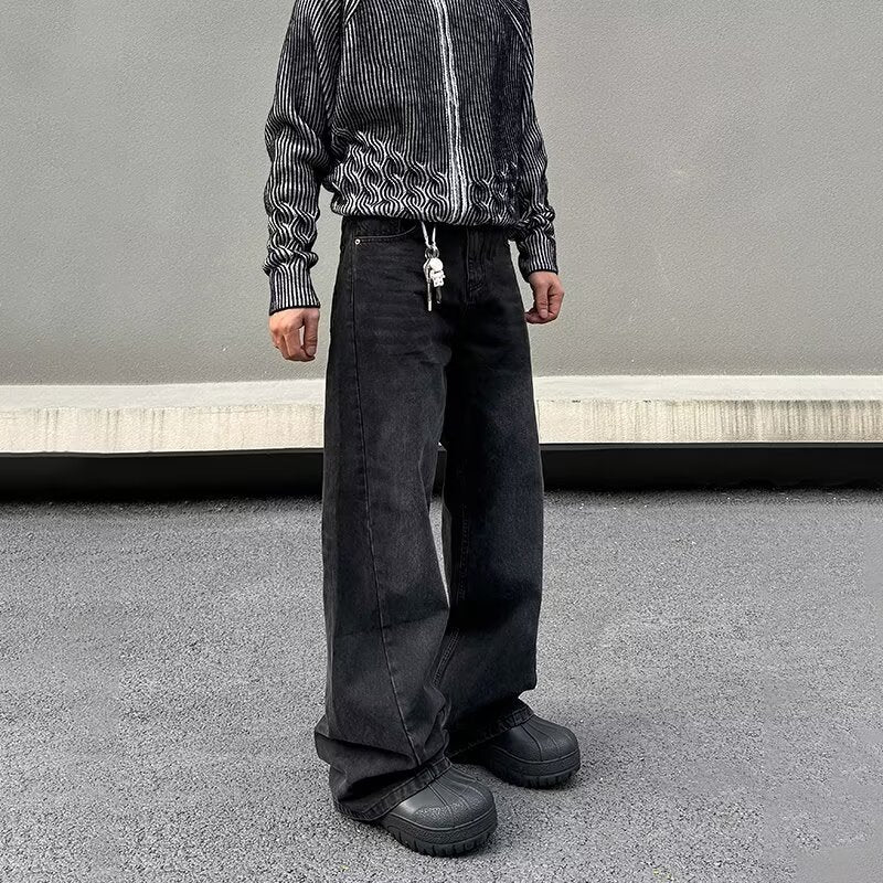 Spring And Autumn Mid-waist Regular American High Street Retro Patchwork Jeans