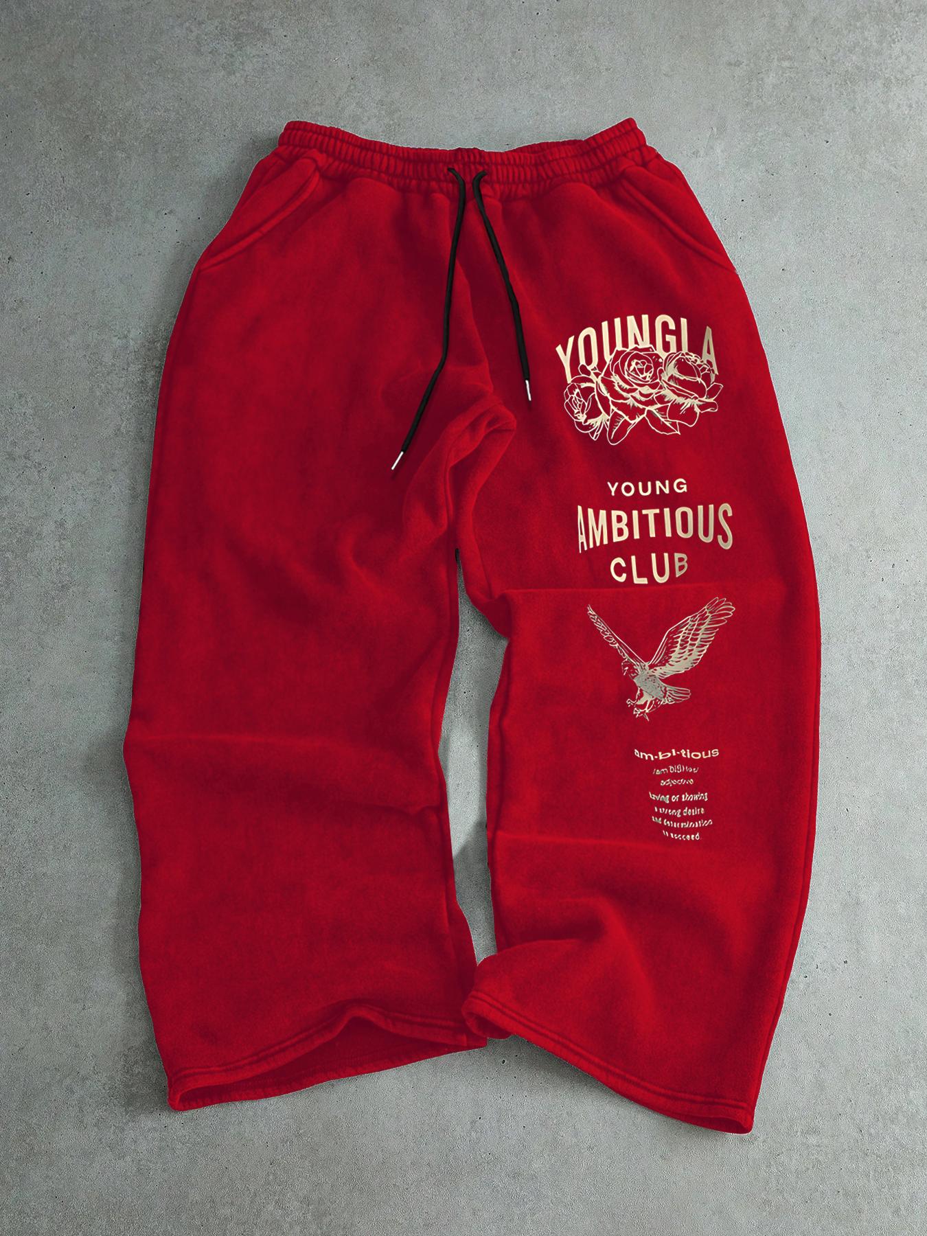 Men's Drawstring Waist Printed Pants