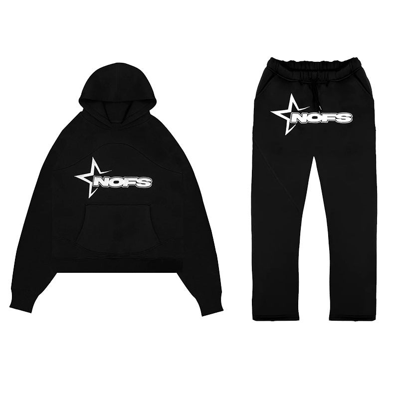 Men's Y2K Tracksuit Set, Hooded Sweatshirt and Pants, Gothic Hip-hop Punk Rock Streetwear.
