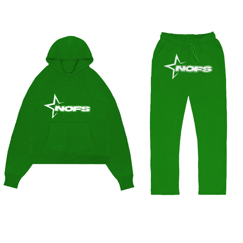 Men's Y2K Tracksuit Set, Hooded Sweatshirt and Pants, Gothic Hip-hop Punk Rock Streetwear.